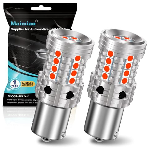 UPXSXT 2Pcs lampadine LED 1156 rosse, luce di stop 7506 P21W BA15S 12-24V 27SMD super luminose per la sostituzione della lampadina della luce antinebbia posteriore, luce di posizione posteriore