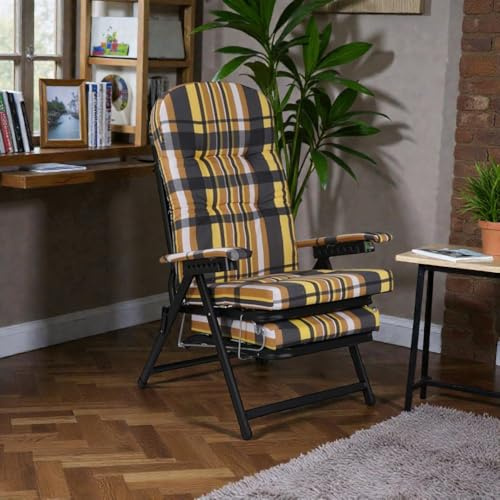 LIBEROSHOPPING. eu - VOTRE MAISON EN UN CLIK Fauteuil transat métal - rallonge coussin rembourré MARY (Arancio)