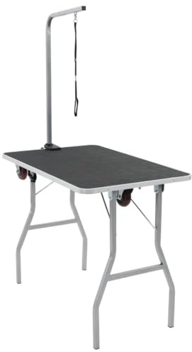 Nqyjm Mesa de peluquería portátil para mascotas, peluquería para perros y gatos