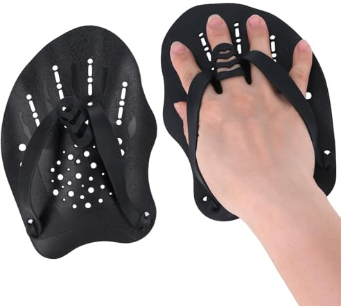 Omnikryp 1 Par de Palas de Natación, Mano Paddles Nadar con Correas Ajustables, Ayuda para el Entrenamiento de Fuerza, para Hombres Mujeres