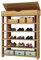 SogesHome Schuhregale 5 Ebenen mit Schubladen Holzschuhe Lagerregal Schuhe Organizer, Schuhaufbewahrung, 75x 30 x 94 cm,Teak,L24-TK-SH