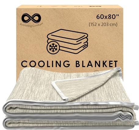 Everlasting Comfort Cooling Blanket for Hot Sleepers - Soft, Lightweight & Breathable Throw Blanket with Easy to Clean Material - Luxury Throws for Hot Flashes & Night Sweats (60x80)