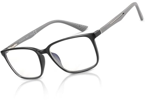 BLUEMOKY Blue Light Reading Glasses for Men，Sport Square Frame Readers, Anti Glare Computer Glasses