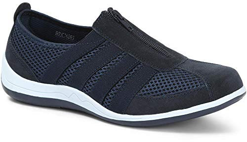 Pavers Women’s Zip-Up Trainers in Navy - Active Footwear with Breathable Mesh Upper - Ladies Versatile Shoes for Everyday Wear - Size 6 UK/EU 39
