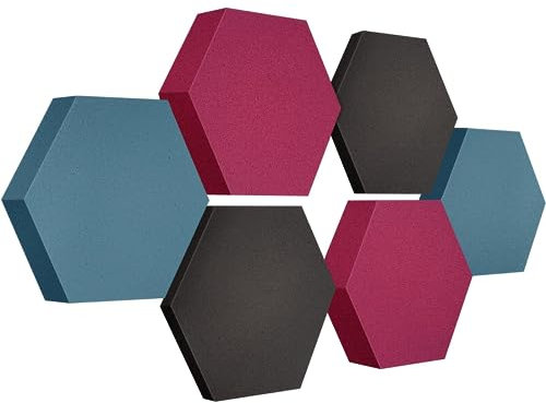 platino24 Akustikpaneele 6 Elemente Edition LOFT 3D I Ø 300mm Akustikplatten Schalldämmung Wand & Decke I Akustikschaum Schall-Absorber aus Basotect 30-70mm mit farbiger Akustikbeschichtung