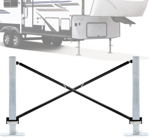Racewill X-Brace Stabilizer Rear Cross Stand Mounting Bracket Compatible with RV Travel Camper Trailer with Fifth Wheel