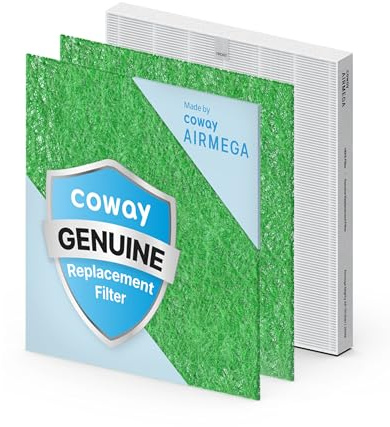COWAY AP-1512HH & 200M Air Purifier Filter Replacement, Allergen Filter Pack, 2 Allergen Deodorization Filters and 1 True HEPA Filter, 1 Pack, Green