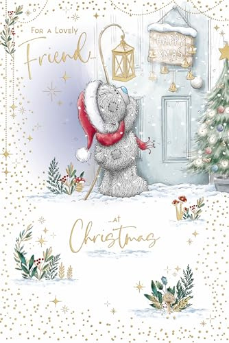Me To You Tatty Teddy julkort för en härlig vän, tatuerad teddy med lykta 15 x 20 cm – officiell samling