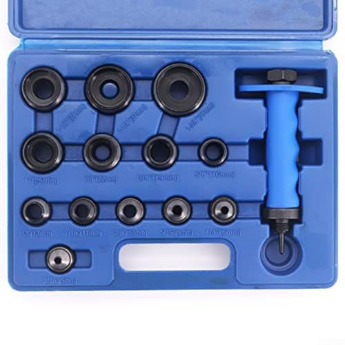 UrbanHui Lot de 14 poinçons perforateurs en acier à haute teneur en carbone avec plusieurs tailles de perforation et boîte organisée pour l'artisanat du cuir, du caoutchouc, du plastique et du