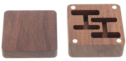 Holibanna Caja Pequeña para Gemelos de Madera de Nogal, Joyero para Hombre Multifuncional con Tapa Segura, Estuche Compacto para Clips de Corbata, Organizador Portátil para Uso en Viaje