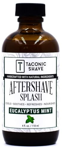 Taconic Shave Eucalyptus Mint Aftershave Splash – Refreshing, Alcohol-Free Men’s After Shave – Tones & Cools Skin Naturally – 4 oz USA Made