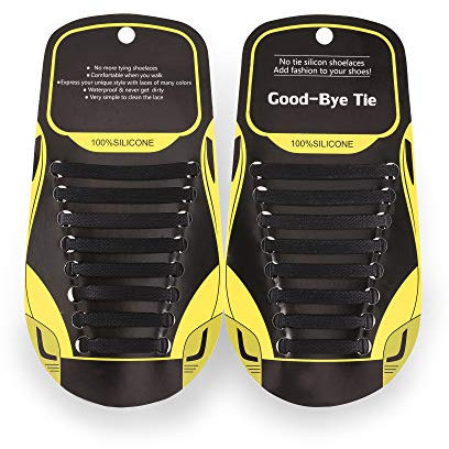 SULPO Elastische Silikon Schnürsenkel – Ohne Binden – Silikonschnürsenkel – Schnürsenkelersatz, Schleifenlose Schuhbänder – Gummischnürsenkel für alle Schuhe – Kinder & Erwachsene (Schwarz)