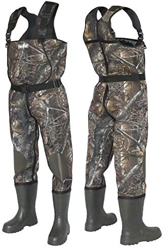 FortMen Wathose Neopren 5mm Herren Anglerhose mit Eva Stiefel Gr 45 wasserdichte Watthosen Fischer Teich Männger Angel Watstiefel Hose