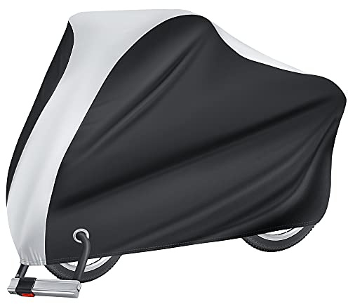 Puroma Bike Cover for 1/2/3 Bikes, Waterproof Outdoor Storage Bicycle Covers Rain Sun UV Dust Wind Proof with Lock Hole for Mountain Road Electric Bike