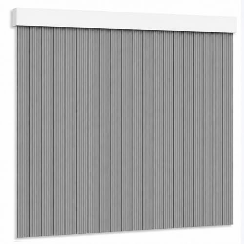 Cortinas - Tenda a strisce in plastica PVC e barra in alluminio, ideale per terrazze e verande, anti-mosche, grigio, 210 x 90 cm