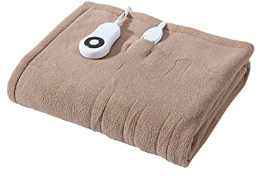 Eddie Bauer - Throw Blanket, Soft & Plush Heated Blanket, Cozy Fleece Bedding with Sherpa Reverse, 5 Heat Setting, Linen