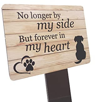 OriginDesigned Plaque commémorative pour chien avec piquet & marqueur pour tombe de jardin–Hommage parfait pour votre animal de compagnie & un choix de poèmes commémoratifs. Imperméable & résistante