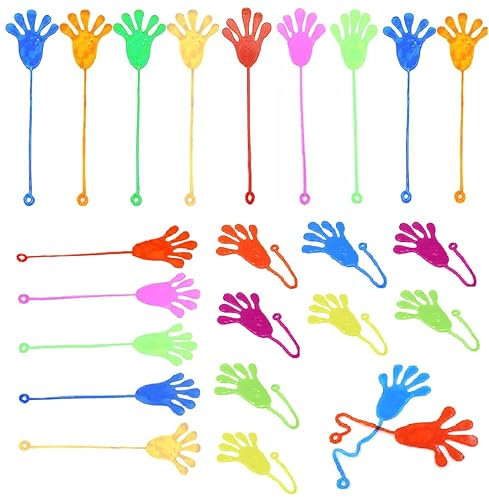 BUKCYUE 24 Stücke Klatschhand Kinder, Klebehand Sticky Klatsch Hand, Glibberhand Mitgebsel, Bunte Klatschhände, Klatschhand Glibber, Klebrige Glibberhände, Für Geburtstag Party