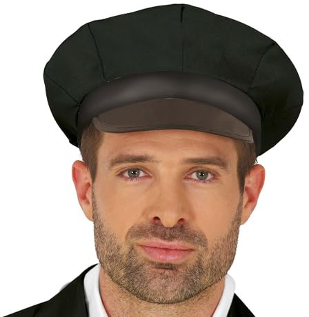 FIESTAS GUIRCA | Chauffeur Mütze Schwarz (Einheitsgröße) - Kostümzubehör für Partys und Junggesellenabschiede - Ideal für Feiern - Unisex Erwachsene - Schwarz