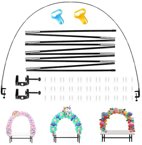 Arco de globos de mesa, marco de arco de globos, juego de soporte ajustable para globos de mesa para bodas, graduaciones, cumpleaños, fiestas de Navidad, decoraciones de baby shower