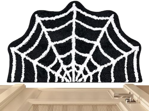 Tapis de Bain Halloween - Tapis de Bain Toile d'araignée Halloween | | antidérapant Lavable en Machine, Tapis Gothique Lavable pour Douche, Cuisine et Salle de Bain