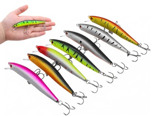 7 PCS Fishing Lures: Artificial Swimbait for Bass and Trout - Realistic Hard Bait for Saltwater and Freshwater Fishing Adventures