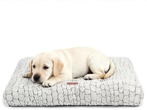Dog Bed Crate Pad - Soft Fluffy Pet Cushion Mat Anti-Slip Comfy Kennel Pad for Crates