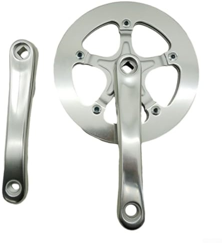 Oniissy 44T 170mm Folding Crankset Road For Bike Ultralight Aluminum Alloy Compatible with City Folding Bikes and Single-Speed Bikes(Silver)