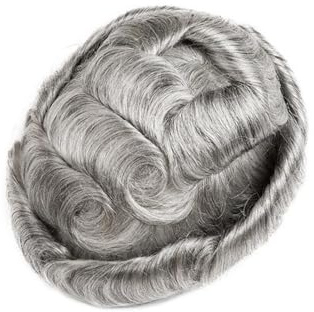 Uso Masculino Tupé for Hombre, Pieza de Cabello Humano 0,12-0,14 mm, prótesis capilar Piel Completa for , Sistema n.° 1B80 Cabeza de Peluca(6x9)