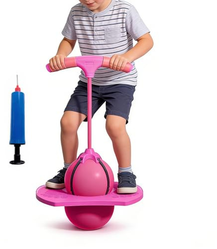 Zasdvn Pelota de salto para niños, pelota de salto de equilibrio con mango, juguete para niños, para ejercicio, yoga, guardería, hogar, jardín, niños, adultos