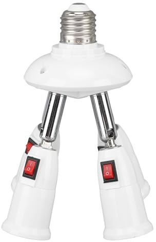 Aumotop Adattatore Divisore di Luce E26 E27 4 in 1 Resistente Al Calore con Interruttore per Sale Conferenze Gallerie D'arte