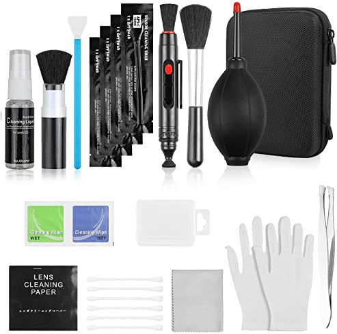 49 en 1 Kits Limpieza Cámara Reflex Profesional para Cámaras Réflex y Lente Optica Cámaras Digitales DSLR, Carcasa Impermeable Negra