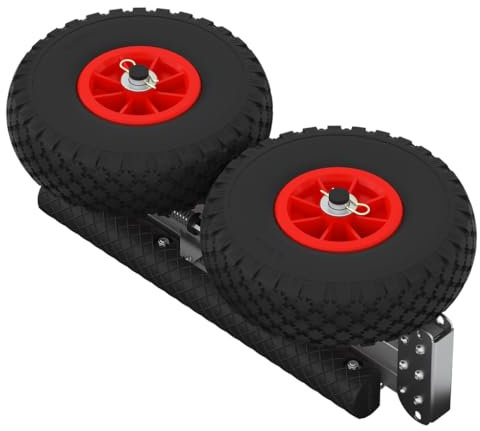 Kanuwagen mit LUFTREIFEN Transportwagen SUP Aluminium KW260-LU, schwarz/rot