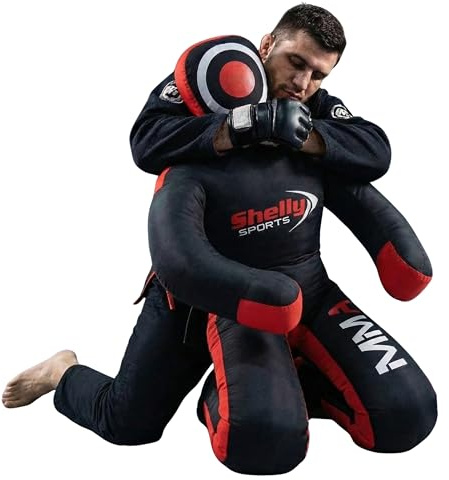 Shelly MMA dummy judo brottningsdummy boxningssäck brasiliansk BJJ JIU Jitsu sittande position brottning kampsport boxning karate träningsdummy – kanvas – OFYLLD (svart – duk, 102 cm)