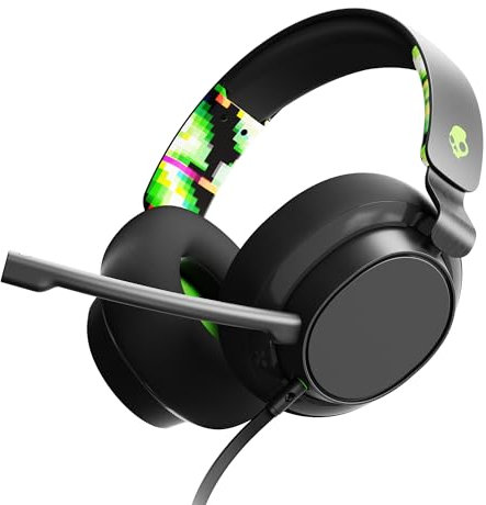 Skullcandy SLYR Multi-Platform Wired Gaming Headset, Removable Mic, Durable and Comfortable Lightweight Design, Ultra-Soft Memory Foam Ear Cushions, PC, Xbox, PlayStation - Green Digi-Hype