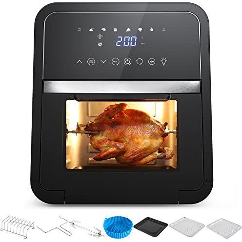 LUNSY Heißluftfritteuse 12L 2000W Air Fryer XXL 8 Programmes Heißluft-Fritteuse zum Frittieren ohne Öl mit Grillfunktion