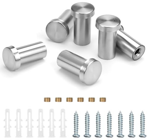 6 Piezas Ganchos de Pared Redondos Plata - Colgador Toalla de Acero Inoxidable Con Accesorios de Montaje Para Baño, Cocina, Dormitorio