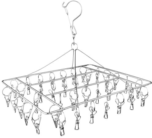 Chiluxendo Tendedero Inoxidable, Rejilla de Secado para Colgar Tenderetes de Ropa, Estante Clothes Hanger Colgador, Secador para Calcetines Lencería, para Ropa Interior, Sujetador, Cortavientos