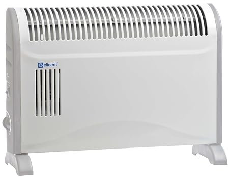 ELICENT | Caldo Turbo 1000, Termoconvettore a Convezione Naturale 1000W, a Pavimento o Fisso a Parete, Superficie Riscaldata 10m²