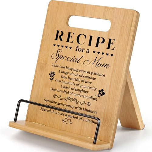 Mothers Day Birthday Gifts for Mom Cookbook Stand, Mom Birthday Gifts from Daughter Son, Best Mom Gifts Ideas, Mothers Day Gifts for Mom Best Mom Ever Gifts Mom Gifts for Birthday Christmas