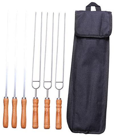1Juego Tenedores de Barbacoa de Inoxidable con Mango para Asar al Aire Perfectos para Smores y Duraderos y Resistentes