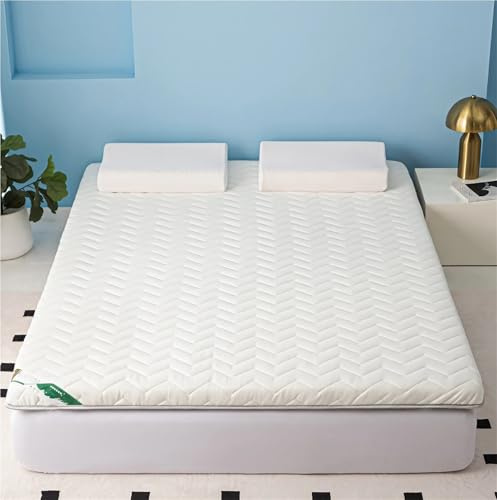 Colchón Futon Japones Viscoelástico Altura 5cm Firme y Confortable, Colchones Enrollables Plegable y Portátil, para Suelo, Camping, Dormitorio, Cama De Invitados(White,70 x 170 x 5 cm)