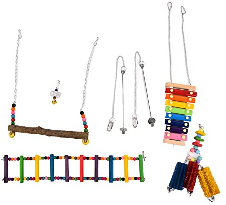 Set di giocattoli per pollo, portafrutta, altalena, xilofono in legno, per gallina