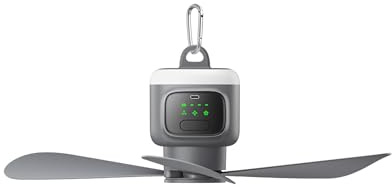 VVU&CCO Portable Ceiling Fan with Light, 4 Speeds Adjustment, 2/4/8H Timer