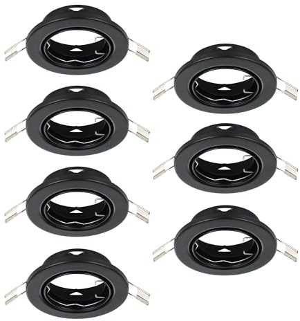 Eglo Set 7 faretti da incasso Agulo, lampada da soffitto orientabile, plafoniera rotonda senza lampadina, acciaio nero, attacco GU10, Ø 8,6 cm