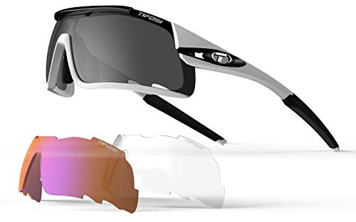 Tifosi Davos Unisex-Sonnenbrille für Erwachsene, Weiß/Schwarz, Einheitsgröße