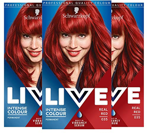 3 x Schwarzkopf Live Intense Color 035 Real Red (3 x 142,5 ml)