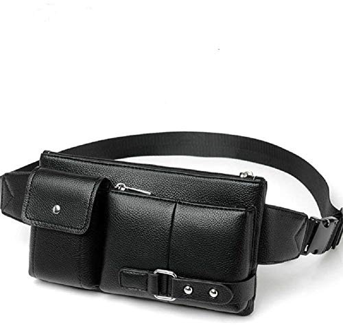 DFV mobile - Bag Fanny Pack Leather Waist Shoulder bag Ebook, Tablet and for Ulefone Armor 7 (2019) - Black