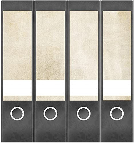 Etiketten für Ordner | Benutzes Papier optik | 4 breite Aufkleber für Ordnerrücken | Selbstklebende Design Ordneretiketten Rückenschilder