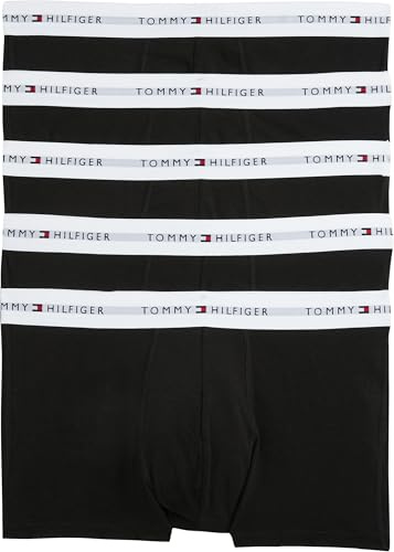 Tommy Hilfiger Pantaloncini Boxer Uomo Confezione da 5 Cotone Elasticizzato, Multicolore (Black/Black/Black/Black/Black), M